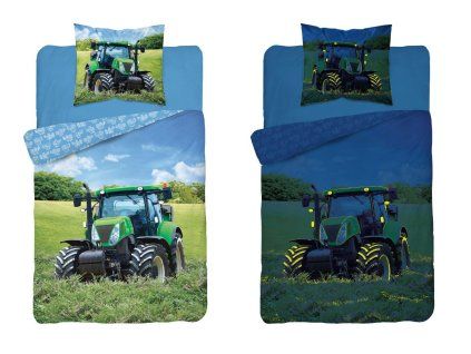 PODE0515A detske svitici povleceni traktor 140x200cm