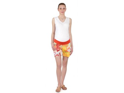 Tehotenské šortky Rialto Son oranžová Divočina 5390 Dámská veľkosť: 36