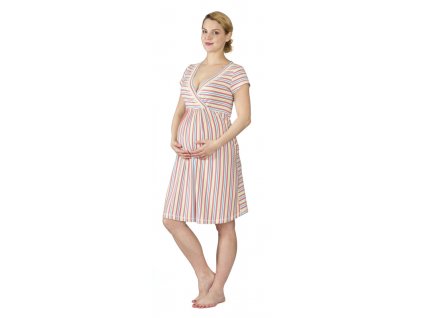 Tehotenská a dojčiaca nočná košeľa Rialto Gochett pruhovaná 0267 Dámská veľkosť: 44