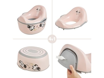 Detský nočník 4v1 "Minnie", Růžová