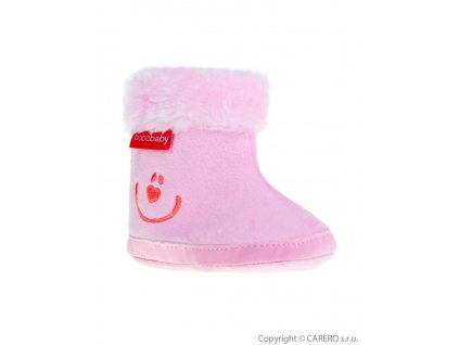 Detské zimné capáčky Bobo Baby 6-12m ružové smile, 80 (9-12m) - 27669