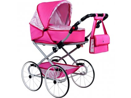 Detský Retro kočík pre bábiky 2v1 New Baby Natálka ružový - 29158