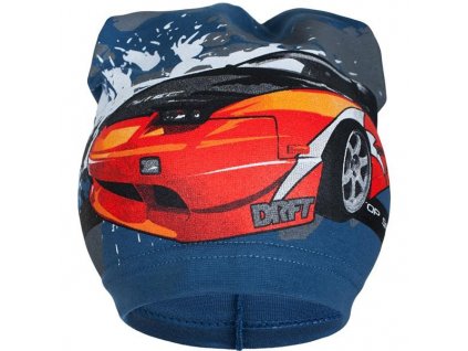 Jarná detská čiapočka New Baby auto modrá, 104 (3-4r) - 30551