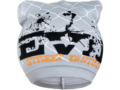 Jarná detská čiapočka New Baby s nápisom sivá, 104 (3-4r) - 30558