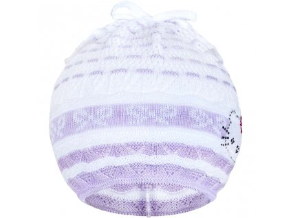 Pletená čiapočka-šatka New Baby mačička fialová, 104 (3-4r) - 30798