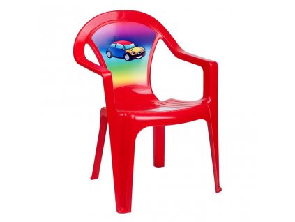 Detský záhradný nábytok - Plastová stolička červená auto - 30922