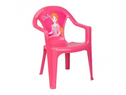 Detský záhradný nábytok - Plastová stolička ružová Giuly - 31591