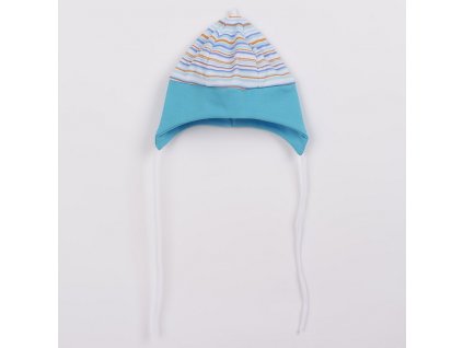 Dojčenská čiapočka na zaväzovanie New Baby Puppik 2 tyrkysová, 68 (4-6m) - 31943