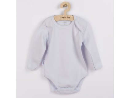 Dojčenské bavlnené body s dlhým rukávom New Baby Pastel sivé, 80 (9-12m) - 33642