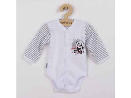 Dojčenské celorozopínacie body s dlhým rukávom New Baby Panda, 62 (3-6m) - 35685