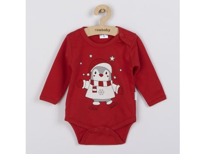 Dojčenské body s dlhým rukávom New Baby Winter Penguin, 68 (4-6m) - 37262