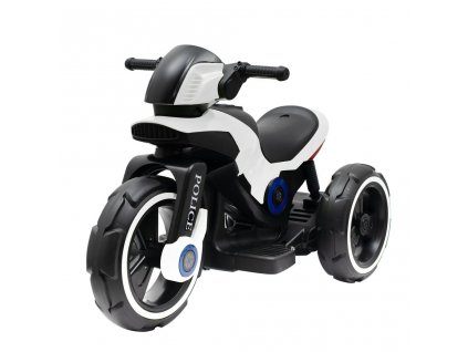 Detská elektrická motorka Baby Mix POLICE biela - 38055