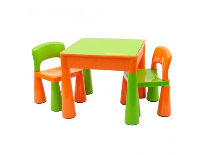Detská sada stolček a dve stoličky NEW BABY oranžová - 39260
