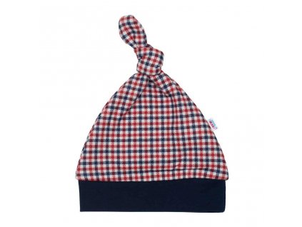 Dojčenská bavlnená čiapočka New Baby Checkered, 80 (9-12m) - 40446