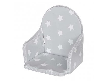 Vložka do drevených jedálenských stoličiek typu New Baby Victory sivá hviezdičky biele - 40493