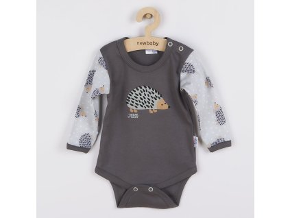 Dojčenské body s dlhým rukávom New Baby Ježko, 80 (9-12m) - 43754