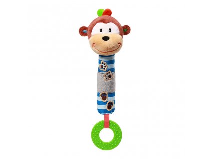 Plyšová pískacia hračka s hryzátkom Baby Ono opička George - 44148