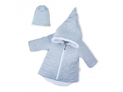 Zimný dojčenský kabátik s čiapočkou Nicol Kids Winter sivý, 68 (4-6m) - 44234