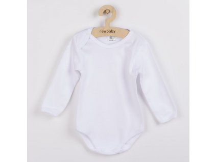 Luxusné bavlnené body dlhý rukáv New Baby - biele, 80 (9-12m) - 44449