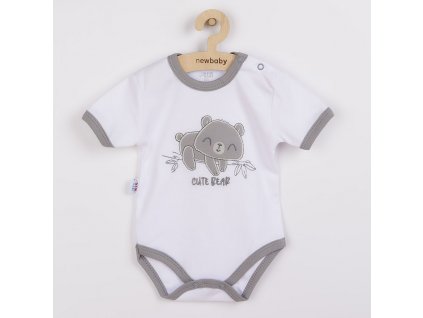 Dojčenské bavlnené body s krátkym rukávom New Baby Cute Bear, 80 (9-12m) - 45127