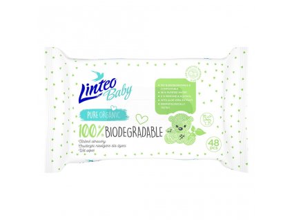 Detské vlhčené obrúsky Linteo Baby 100% BIODEGRADABLE 48ks - 45312