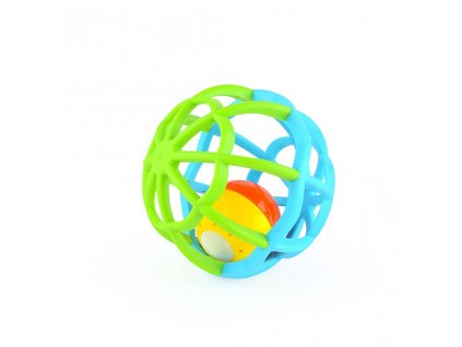 Interaktívna svietiaca a hrajúca hrkálka Balónik Baby Mix modrá - 46284