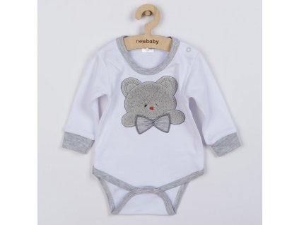 Luxusné dojčenské body s dlhým rukávom New Baby Honey Bear s 3D aplikáciou, 56 (0-3m) - 46917