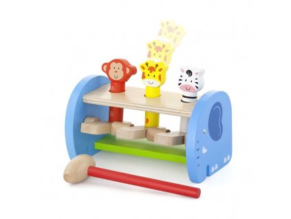 Drevená zatĺkačka pre najmenších Viga so zvieratkami - 48592