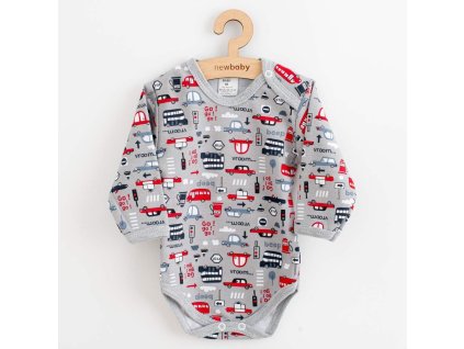 Dojčenské bavlnené body s dlhým rukávom New Baby Go!go!go!, 68 (4-6m) - 50484