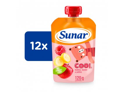 12x SUNAR Kapsička Cool ovocie malina, banán, jablko 120 g