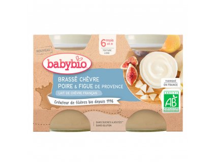 BABYBIO Brassé z kozieho mlieka hruška figa 2x 130 g