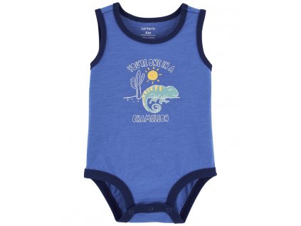 CARTER'S Body bez rukávov Blue Chameleon chlapec 18m