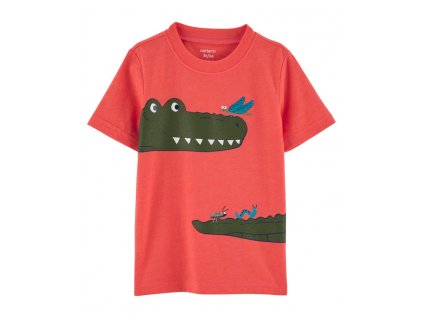 CARTER'S Tričko krátky rukáv Red Alligator chlapec 18m