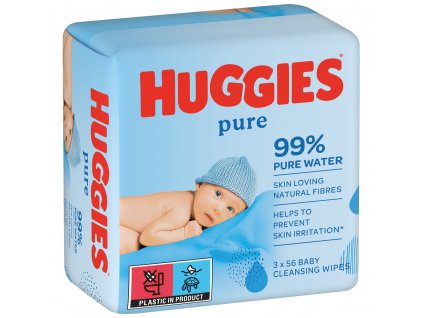 HUGGIES® Pure Triplo Obrúsky vlhčené 56x3 ks