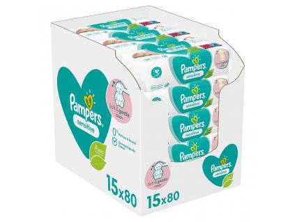 PAMPERS Sensitive Obrúsky vlhčené 15 balení = 1200 ks