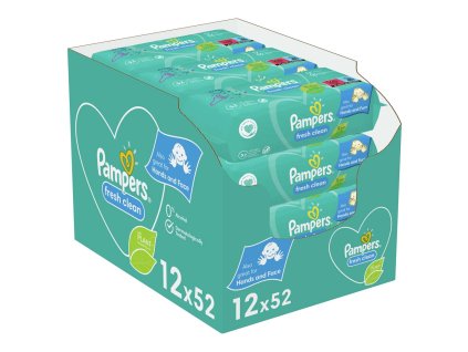 12x PAMPERS Fresh Clean Obrúsky vlhčené 52 ks