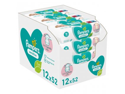 12x PAMPERS Sensitive Obrúsky vlhčené 52 ks