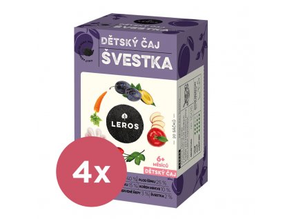 4x LEROS Čaj detský Slivka 20x2g