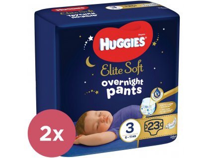 2x HUGGIES® Elite Soft Pants OVN Nohavičky plienkové jednorazové 3 (6-11 kg) 23 ks