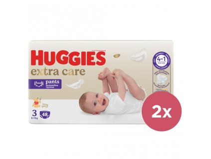 2x HUGGIES® Nohavičky plienkové jednorazové 3 Extra Care Pants (6-11 kg) 48 ks