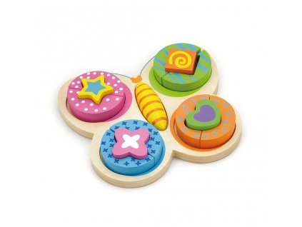 Drevené skladačka pre najmenších Viga Motýľ - 51590