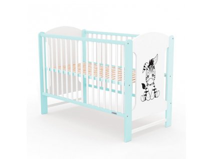 Detská postieľka New Baby ELSA Zebra bielo-mätová - 51055