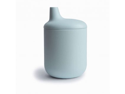 Mushie silikónový pohárik s náustkom,Powder Blue