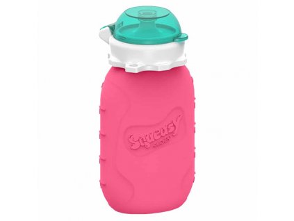 Squeasy Gear silikónová kapsička 180 ml,ružová