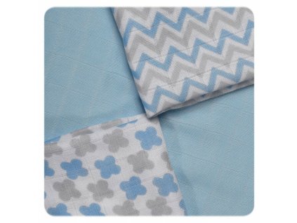 XKKO Bambusové obrúsky 30x30  Scandinavian Baby Blue MIX (9ks)