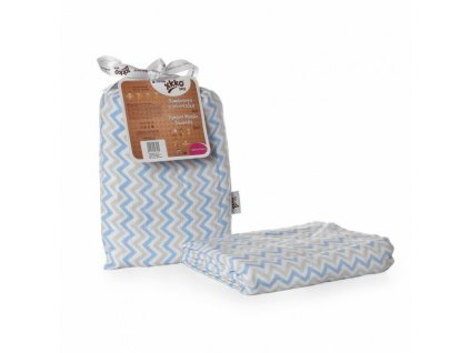 XKKO BMB zavinovačka - osuška, 120x120 - Scandinavian Baby Blue Chevron