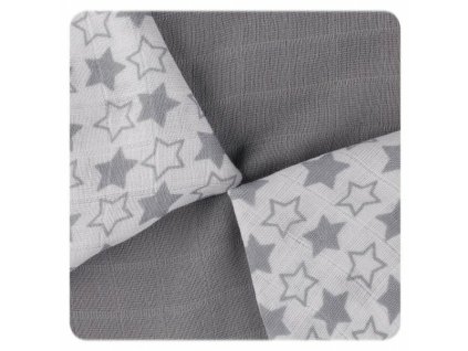 XKKO Bambusové obrúsky 30x30 - Little Stars Silver Mix (9ks)