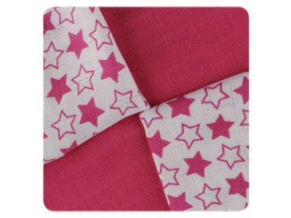 XKKO Bambusové obrúsky 30x30 - Little Stars Magenta Mix (9ks)