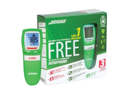 NOVAMA FREE Sekundový bezkontaktný teplomer, zelený