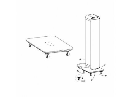 Lena Lighting Sterilon, podstavec s kolieskami na Sterilon Flow 72W, biela matná